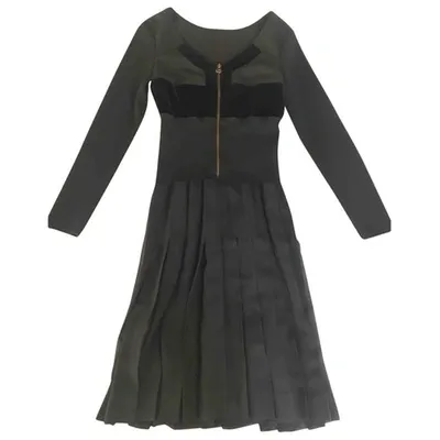 Pre-owned Lanvin Wool Mid-length Dress In Black