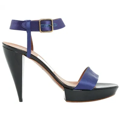 Pre-owned Lanvin Patent Leather Sandals In Purple