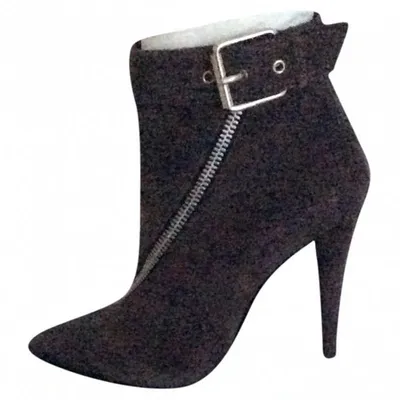 Pre-owned Giuseppe Zanotti Ankle Boots In Anthracite