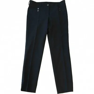 Pre-owned Karl Lagerfeld Wool Straight Pants In Black