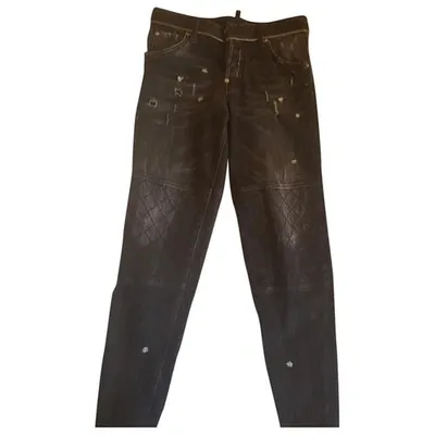 Pre-owned Dsquared2 Straight Jeans In Black