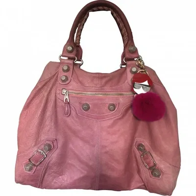 Pre-owned Balenciaga Vélo Leather Handbag In Pink