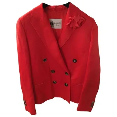 Pre-owned Lanvin Linen Blazer In Red