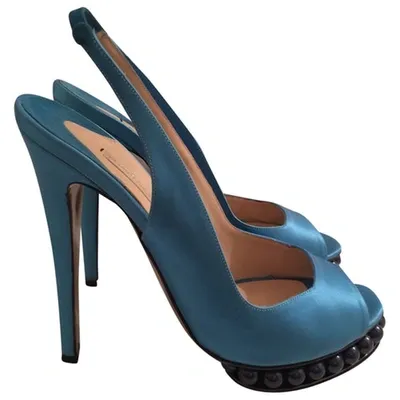 Pre-owned Nicholas Kirkwood Cloth Sandals In Turquoise