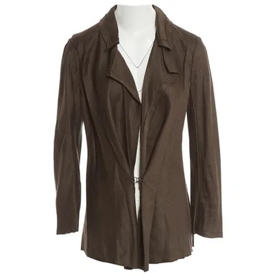 Pre-owned Lanvin Linen Jacket In Brown