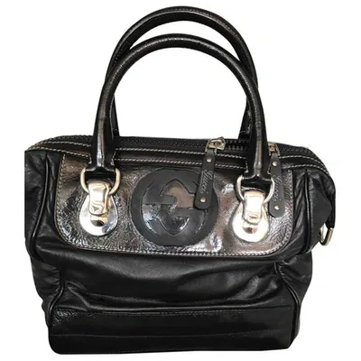 Pre-owned Gucci Leather Handbag In Black