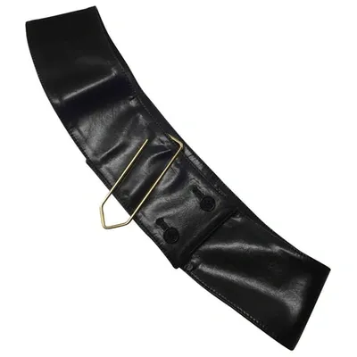 Pre-owned Moschino Leather Belt In Black