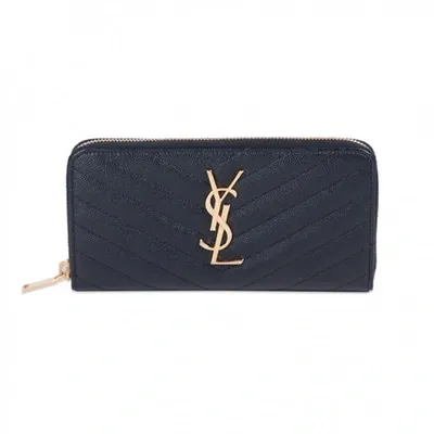 Pre-owned Saint Laurent Leather Wallet In Black