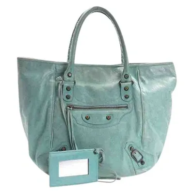 Pre-owned Balenciaga Leather Handbag In Green