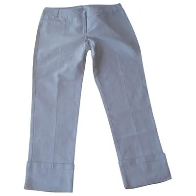 Pre-owned Max Mara Straight Pants In Ecru