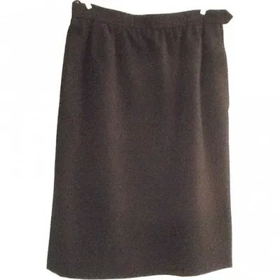 Pre-owned Saint Laurent Wool Mid-length Skirt In Black