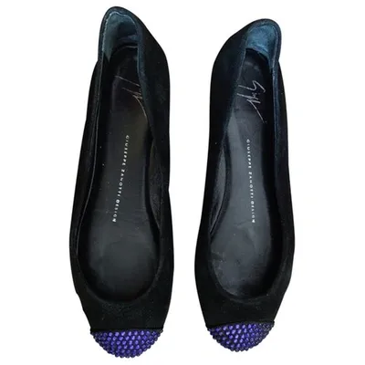 Pre-owned Giuseppe Zanotti Ballet Flats In Black