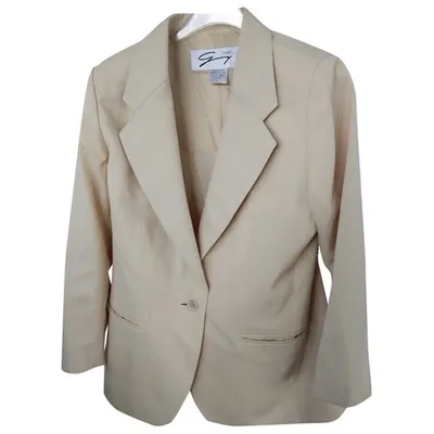 Pre-owned Genny Wool Blazer In Camel