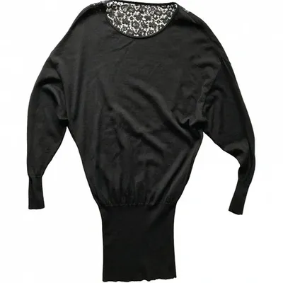 Pre-owned Mcq By Alexander Mcqueen Wool Mini Dress In Black