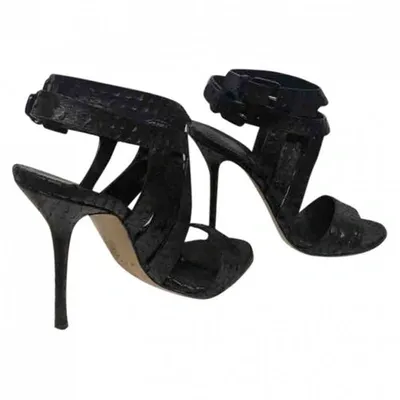 Pre-owned Casadei Leather Sandals In Black