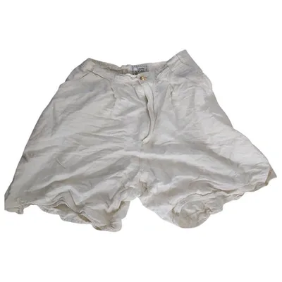 Pre-owned Versace Cloth Bermuda In White