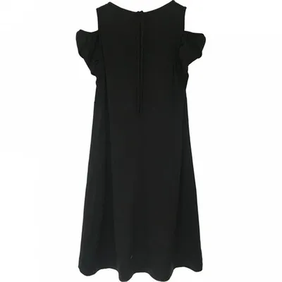 Pre-owned Max Mara Silk Mid-length Dress In Black