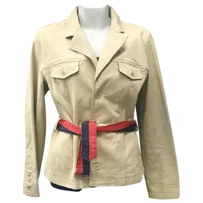 Pre-owned Tommy Hilfiger Biker Jacket In Camel