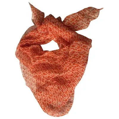 Pre-owned Dolce & Gabbana Silk Neckerchief In Orange