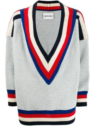 Henrik Vibskov Striped Trim Jumper In Blue