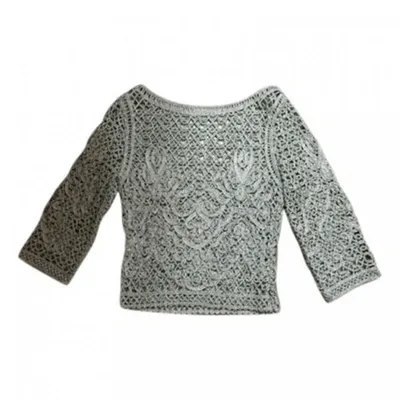 Pre-owned Valentino Top In Silver