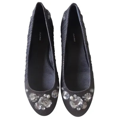 Pre-owned Lola Cruz Black Ballet Flats