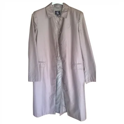 Pre-owned Calvin Klein Trench Coat Ck Size 42 Eu In Gold