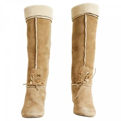 Pre-owned Sergio Rossi Snow Boots In Beige