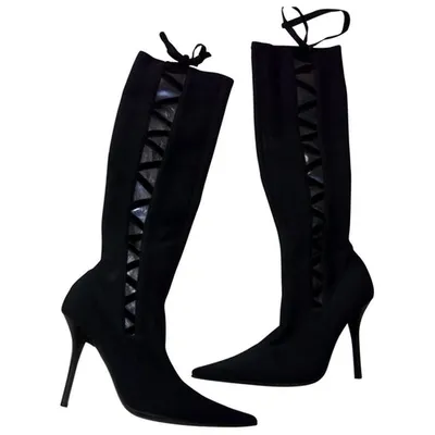 Pre-owned Casadei Boots In Black