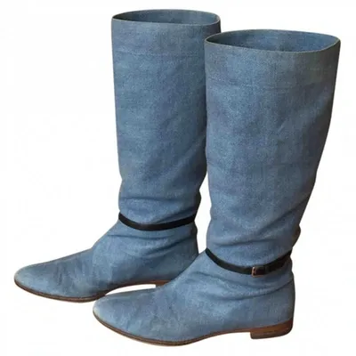 Pre-owned Sergio Rossi Boots In Blue