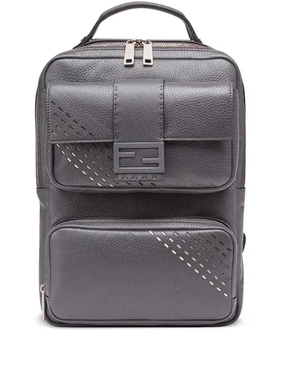 Fendi Baguette Cut Out Backpack In Grey