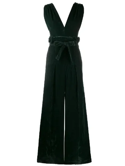 Golden Goose Velvet Sleeveless Jumpsuit In Green