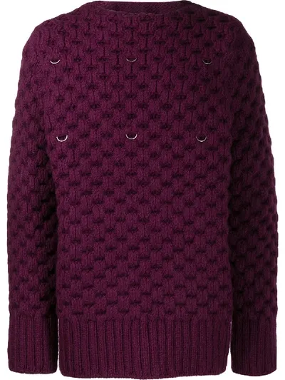 Raf Simons Honey Stitch Jumper In Purple