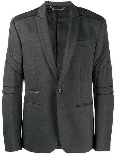 Philipp Plein Statement Blazer In Grey