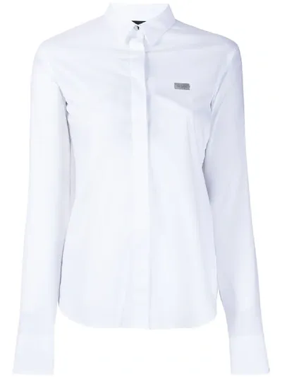 Philipp Plein Skull Poplin Shirt In White