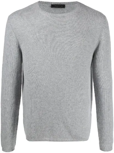 Prada Cashmere Crew Neck Jumper In 灰色