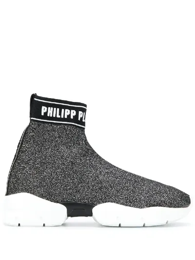 Philipp Plein Pp1978 High-top Sneakers In Metallic