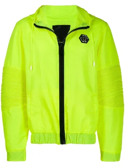 Philipp Plein Neon Hooded Jacket In Yellow