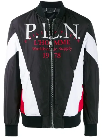 Philipp Plein Skull Print Bomber Jacket In Black