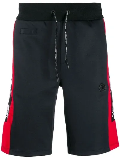 Philipp Plein Contrast Drawstring Shorts In Blue