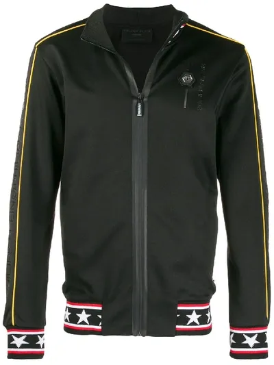 Philipp Plein Sportjacke Mit Totenkopf-print In Black