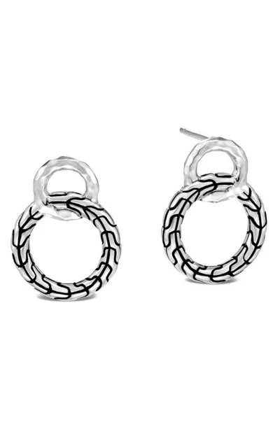 John Hardy Sterling Silver Classic Chain Hammered Interlinking Drop Earrings