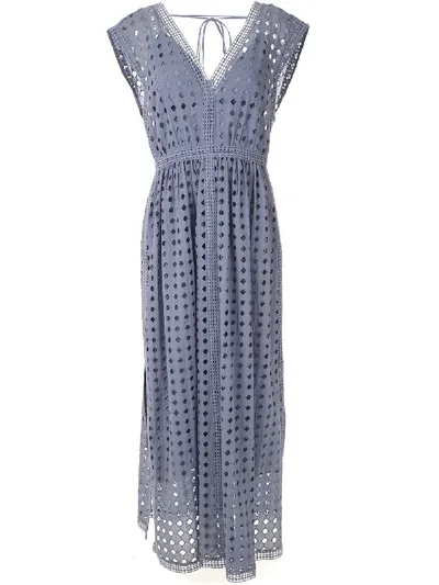 Alcaçuz Marte Broderie Anglaise Dress In Blue