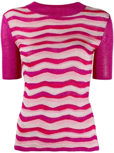 Emilio Pucci Glitter Detailed Halfsleeved Top In Pink