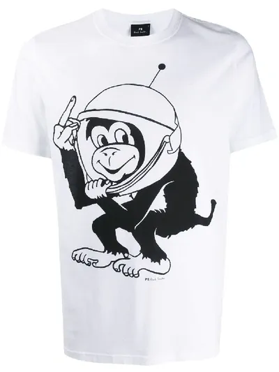 Ps By Paul Smith Space Monkey Graphic T-shirt In White