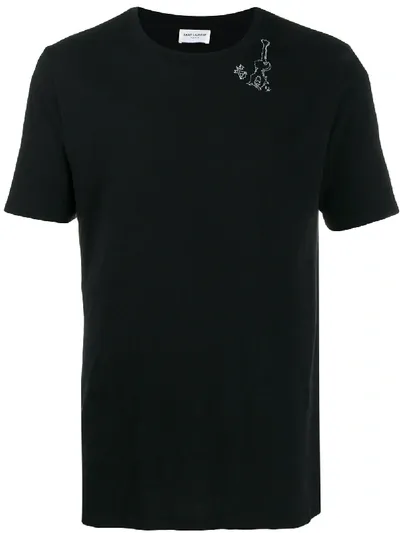 Saint Laurent Graphic Print T-shirt In Black