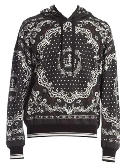 Dolce & Gabbana Dolce And Gabbana Black And White Bandana Hoodie