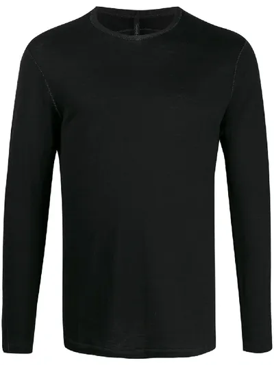 Transit Fine Knit Long Sleeved Top In Black