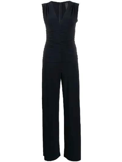 Norma Kamali V Neck Jumpsuit In Blue