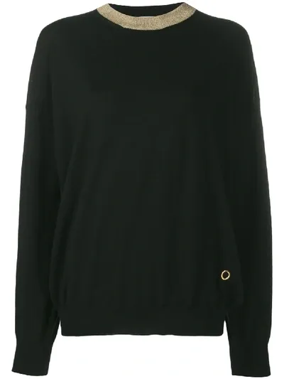 Rabanne Two Tone Knitted Top In Black